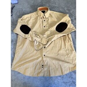 Blacker by Stanley Blacker Tan Corduroy Button Down Padded Elbow Shirt XL